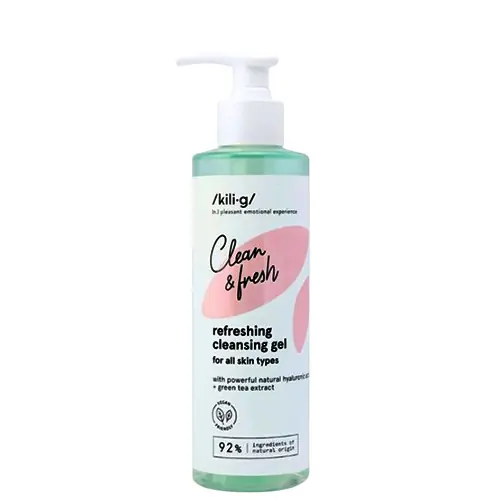 Prémium Kilig Clean & Fresh Frissítő arctisztító gél hialuronsavval és zöldtea-kivonattal 250 ml